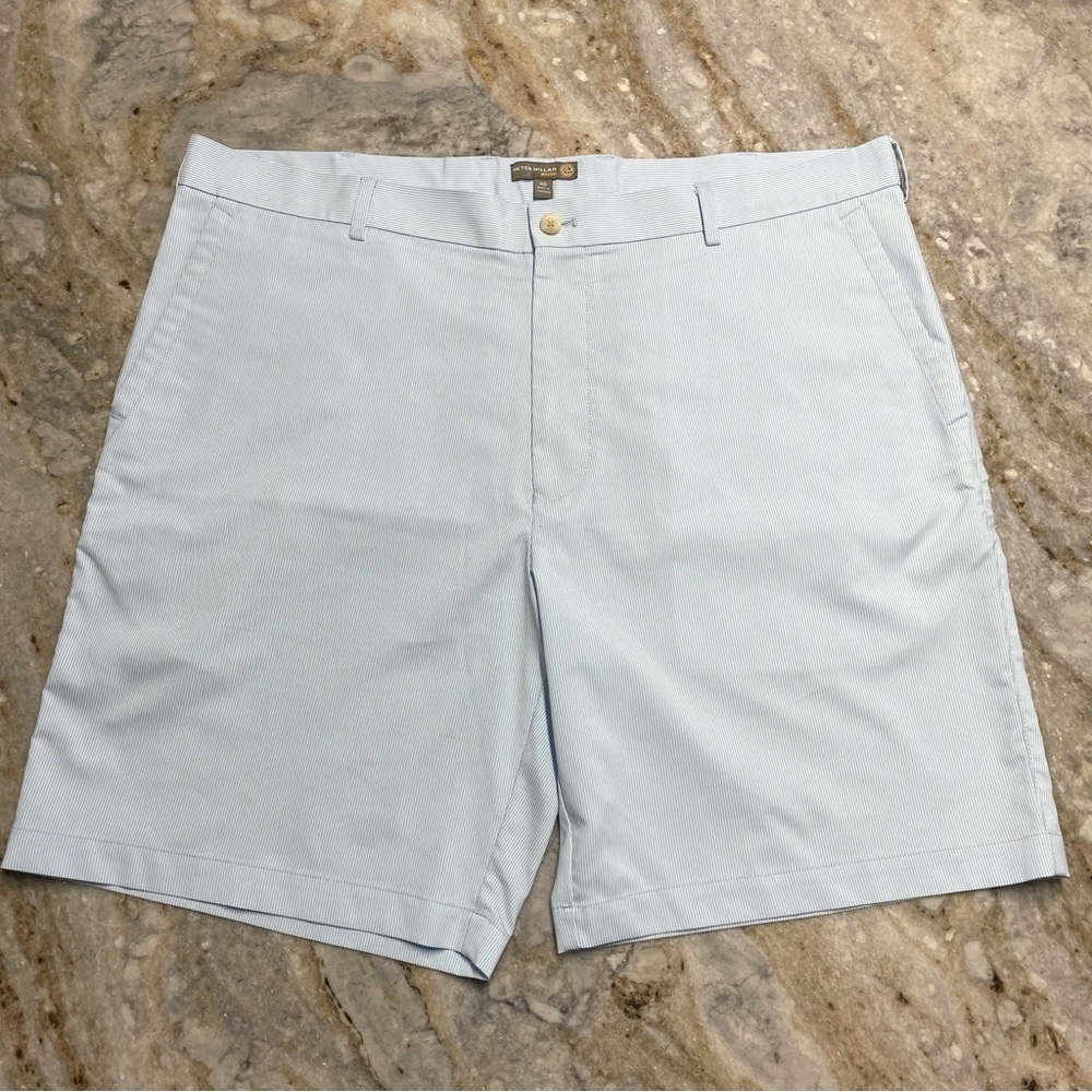 Peter Millar Wicking Blue White Striped Shorts Men’s 40
